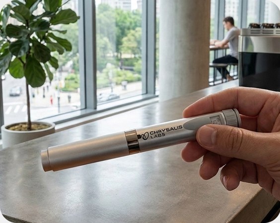 Customer photo of a pen held by a window